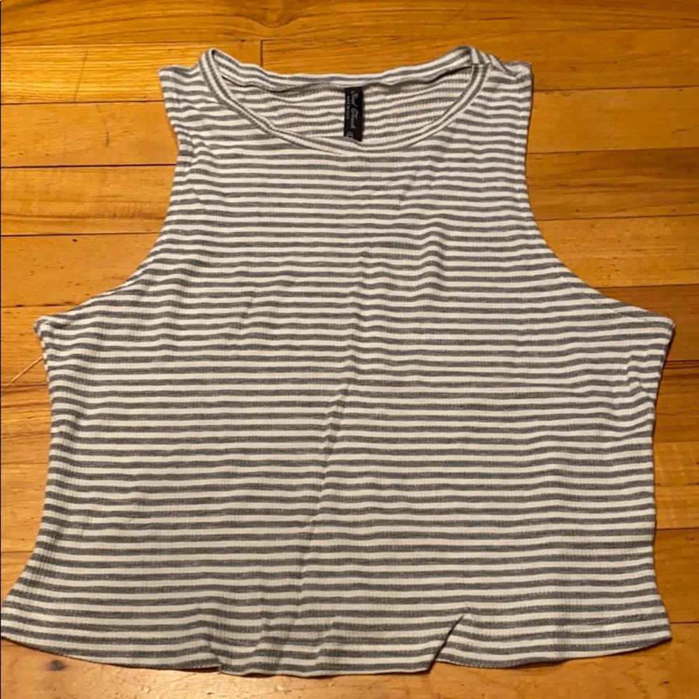 Grey & White Striped Tank